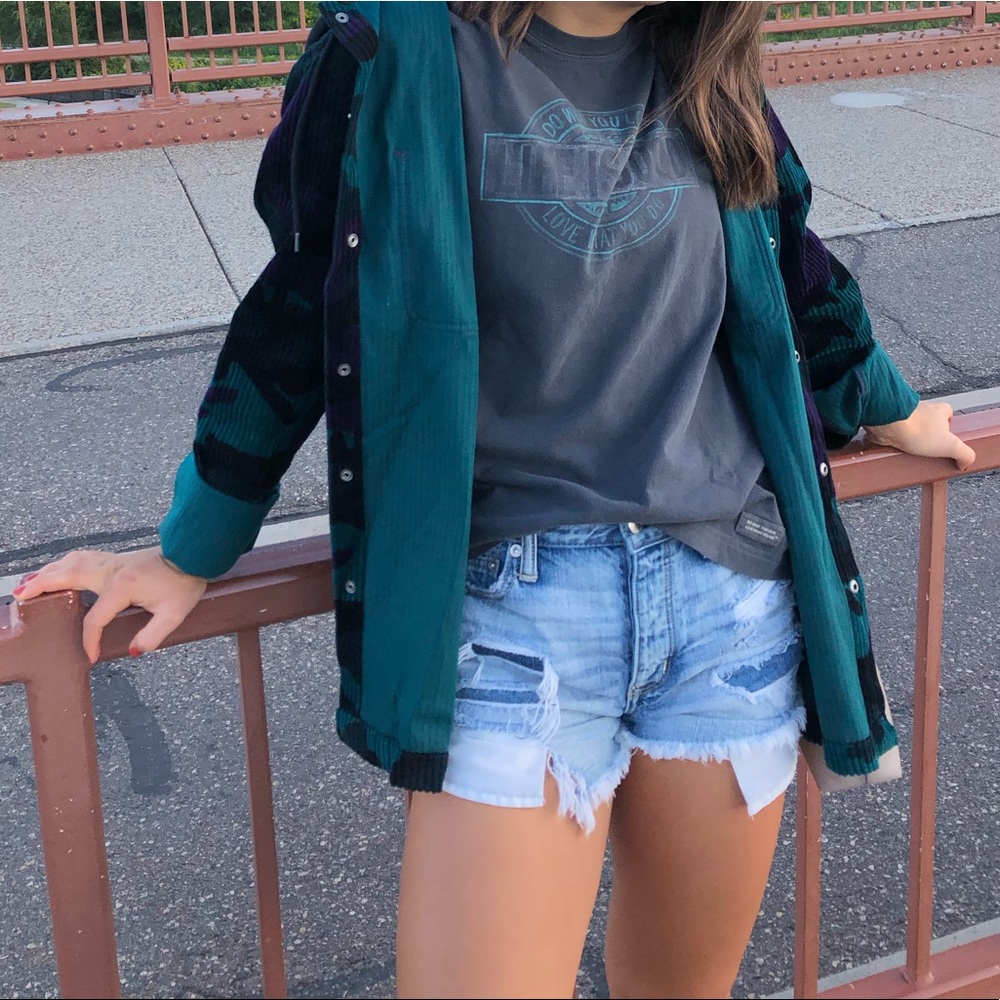 High waisted jean shorts